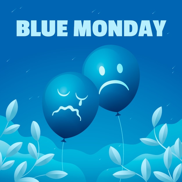Free Vector Gradient illustration for blue monday