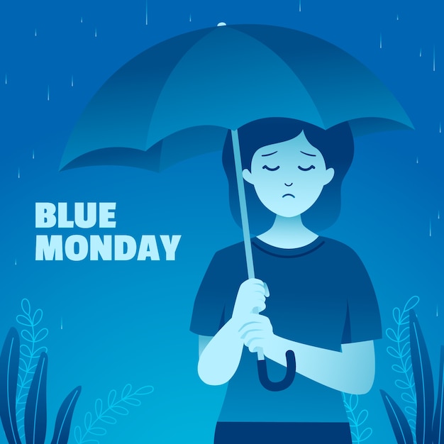 Vettore gratuito illustrazione di gradiente per blue monday