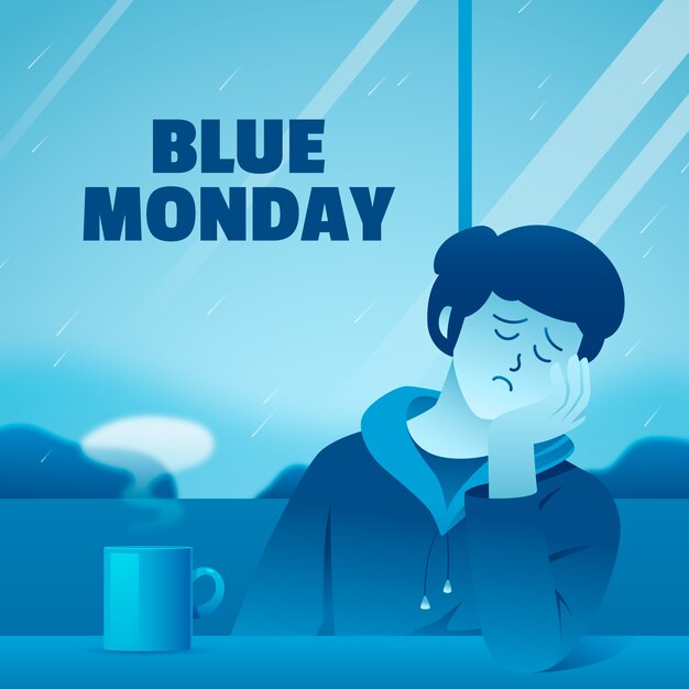 Gradient illustration for blue monday