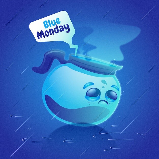 Free vector gradient illustration for blue monday