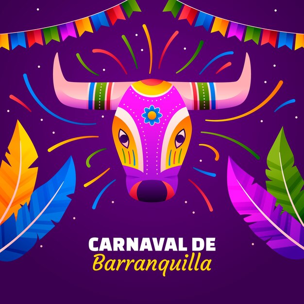 Gradient illustration for carnaval de barranquilla celebration