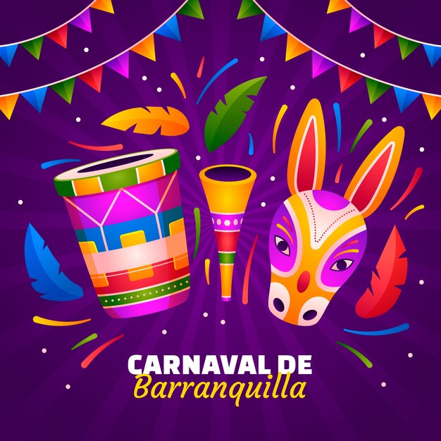 Gradient illustration for carnaval de barranquilla celebration