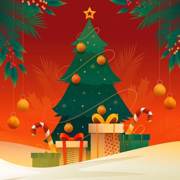 Free vector gradient illustration for christmas season celebration