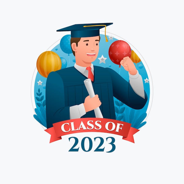 2023년 축하를 위한 그라데이션 일러스트레이션