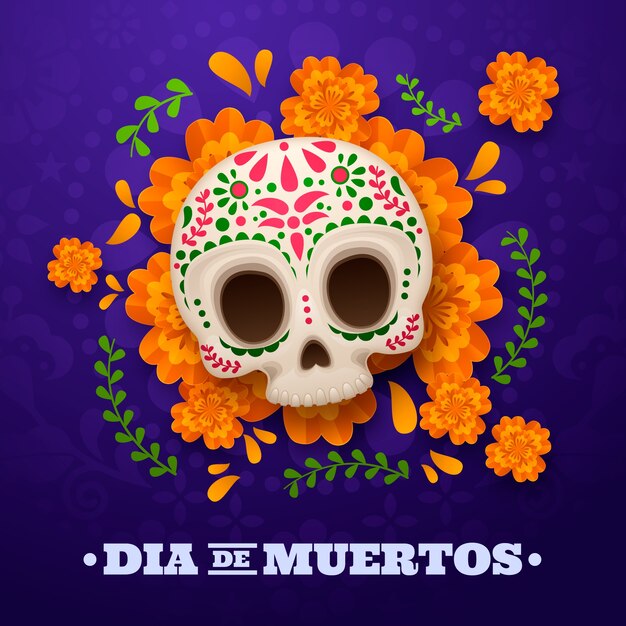 Градиентная иллюстрация для празднования dia de muertos