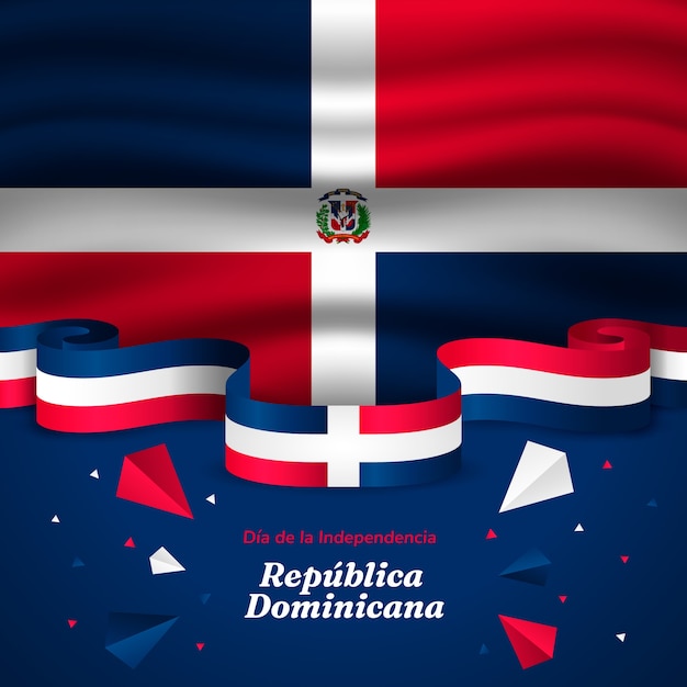 Free vector gradient illustration for dominican republic independence day celebration