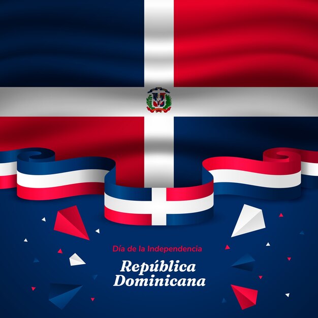 Gradient illustration for dominican republic independence day celebration