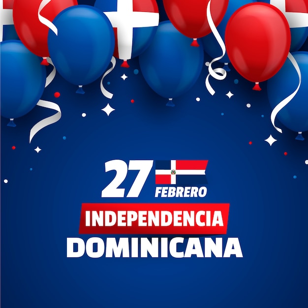 Vettore gratuito illustrazione in gradiente per la giornata dell'indipendenza della repubblica dominicana