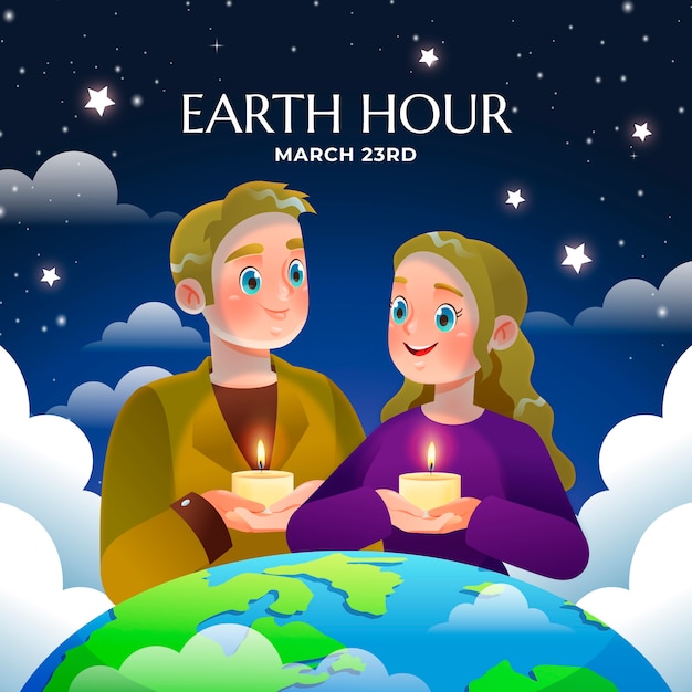 Free vector gradient illustration for earth hour