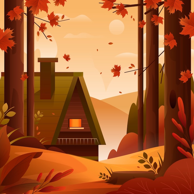 Gradient illustration for fall season celebration