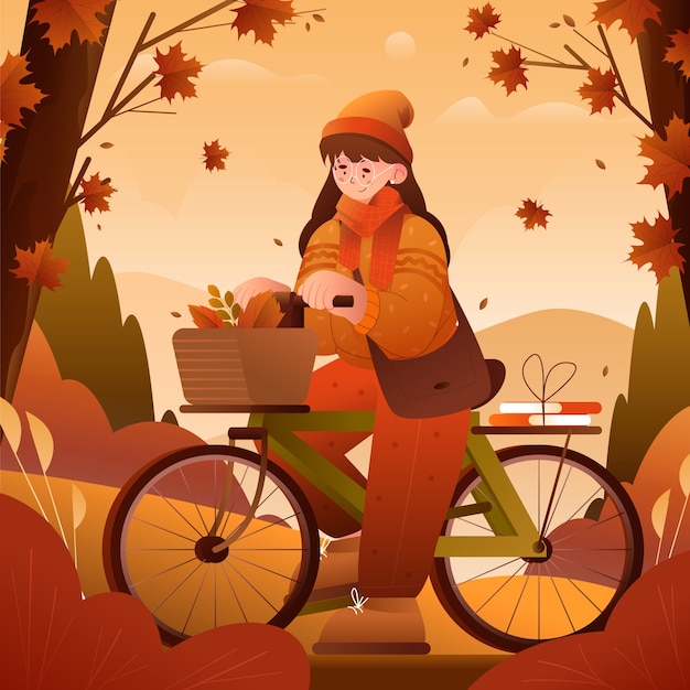 Free vector gradient illustration for fall season celebration