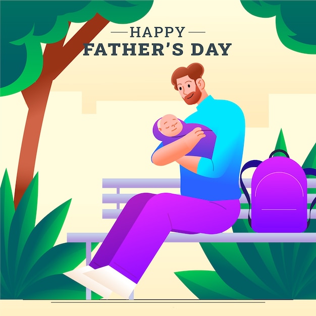 Free vector gradient illustration for fathers day celebration