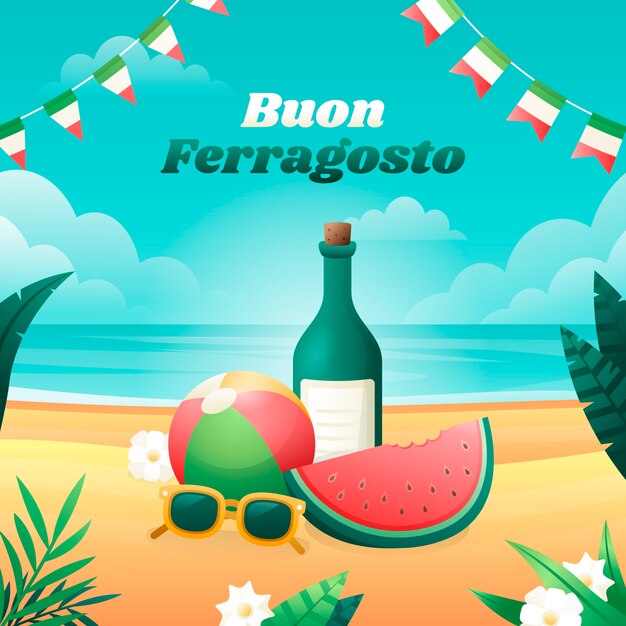 Free vector gradient illustration for ferragosto celebration