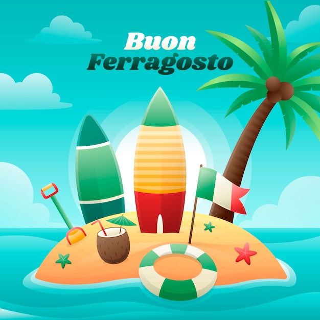 Gradient illustration for ferragosto celebration