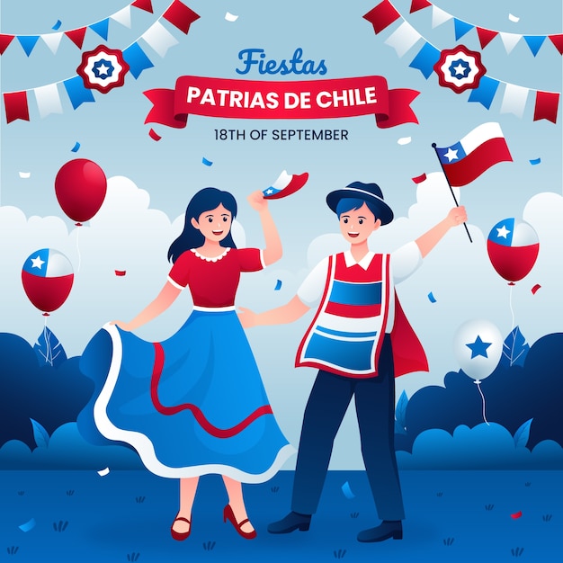 Gradient illustration for fiestas patrias chile