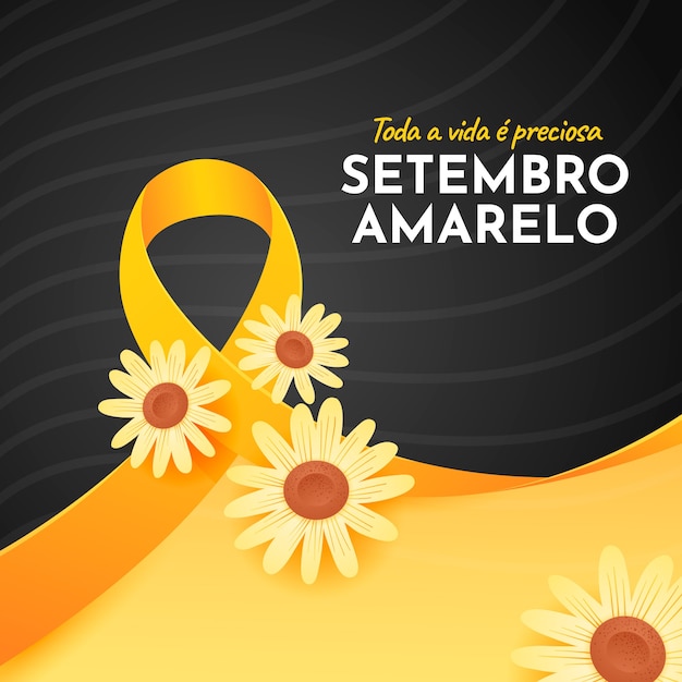 Бесплатное векторное изображение Градиентная иллюстрация к бразильскому месяцу предотвращения самоубийств