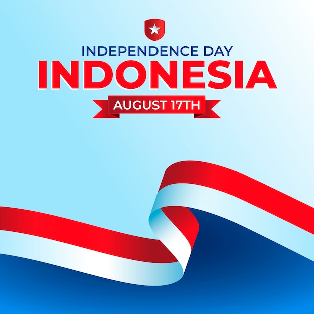 인도네시아 독립 기념일 축하를 위한 그라디언트 그림