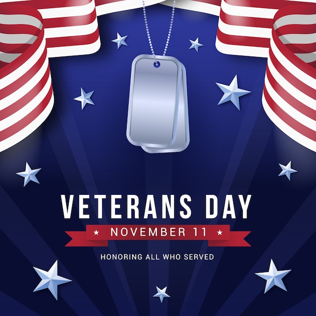 Бесплатное векторное изображение Градиентная иллюстрация к празднику дня ветеранов сша