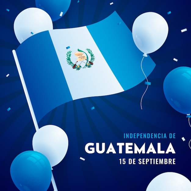 Illustrazione gradiente per la celebrazione del giorno dell'indipendenza del Guatemala