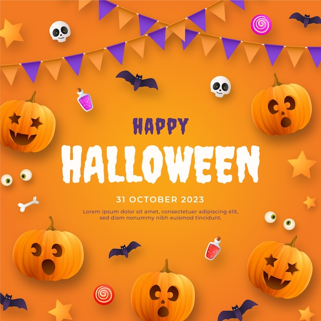 Градиентная иллюстрация для празднования Хэллоуина