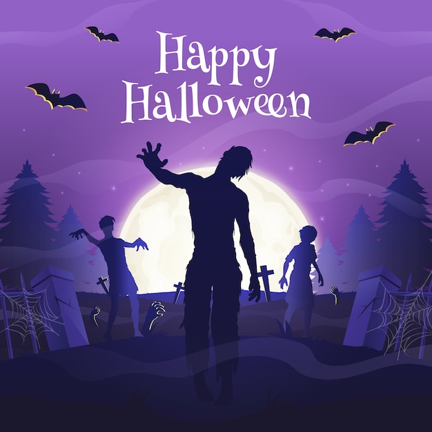 Free vector gradient illustration for halloween season