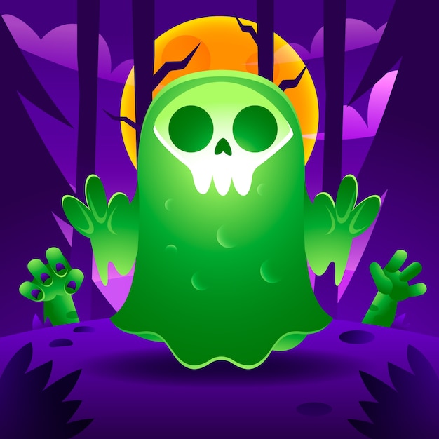 Free vector gradient illustration for halloween season