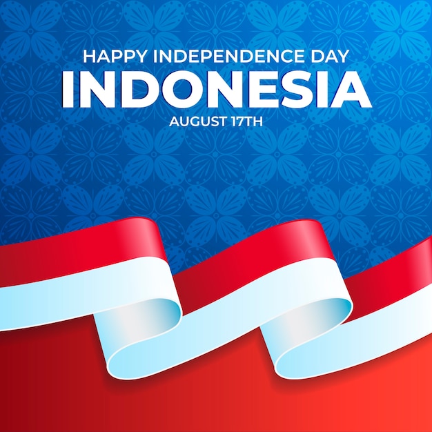 Free vector gradient illustration for indonesia independence day celebration