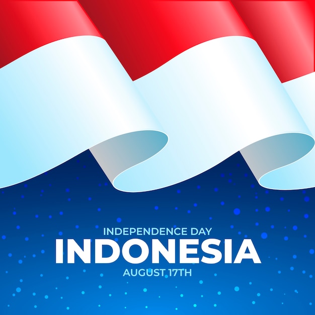 Free vector gradient illustration for indonesia independence day celebration