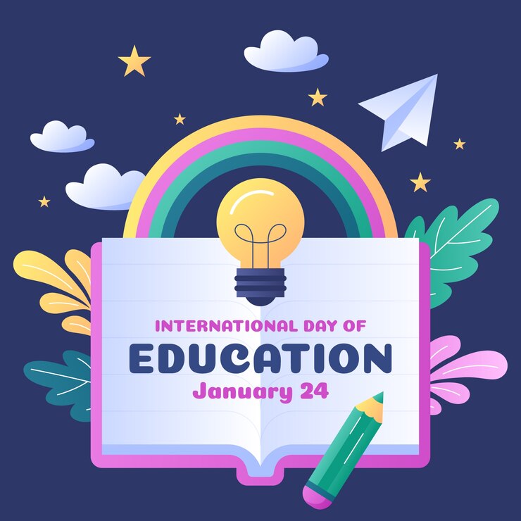 Free Vector gradient illustration for international day of education