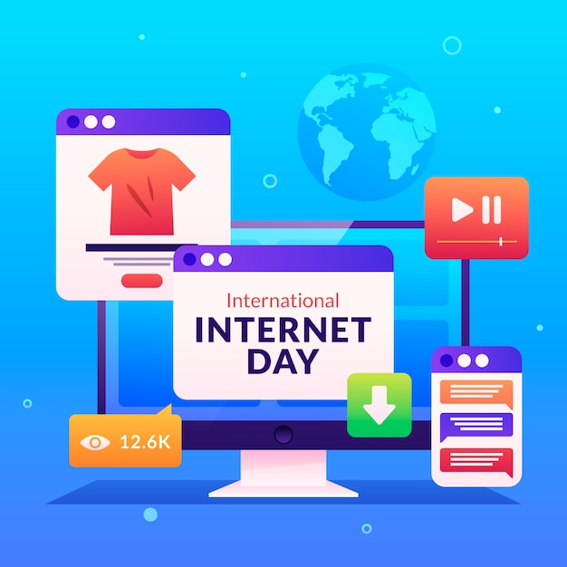 Gradient illustration for international internet day celebration