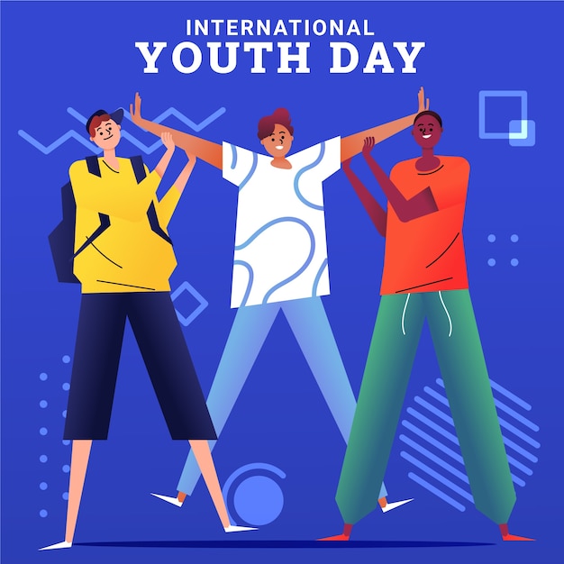 Free vector gradient illustration for international youth day celebration