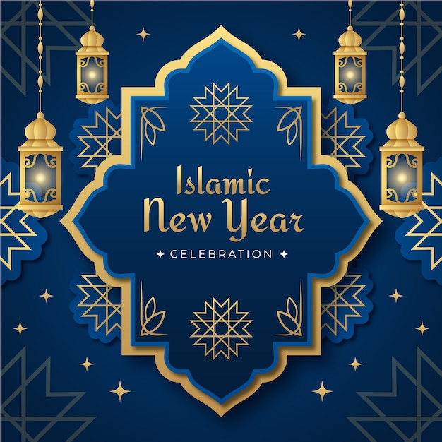 Free vector gradient illustration for islamic new year celebration