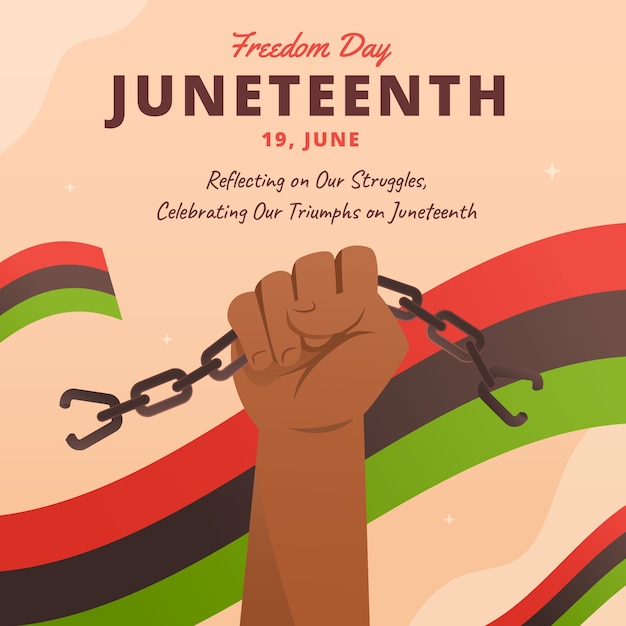 Free vector gradient illustration for juneteenth celebration