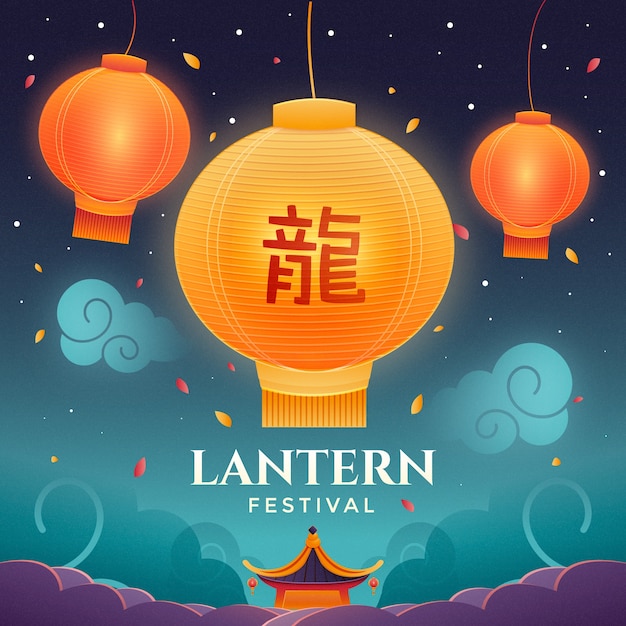 Gradient illustration for lantern festival celebration