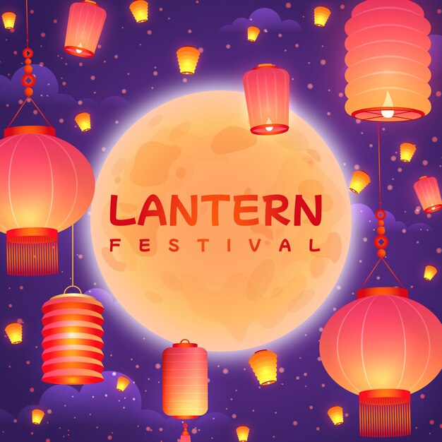 Gradient illustration for lantern festival celebration