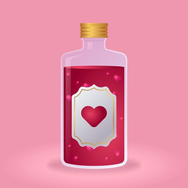 Gradient illustration love potion bottle