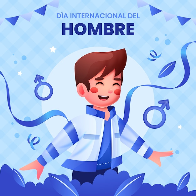 Free vector gradient illustration for men's day celebration in spanish