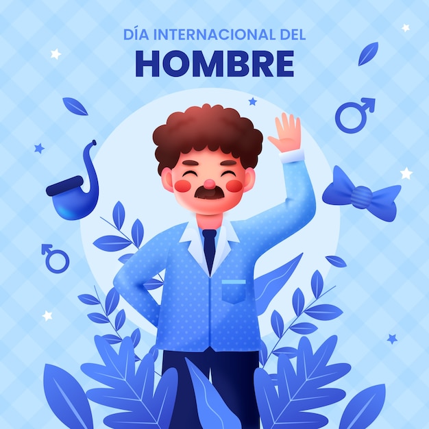 Gradient illustration for men's day celebration in spanish