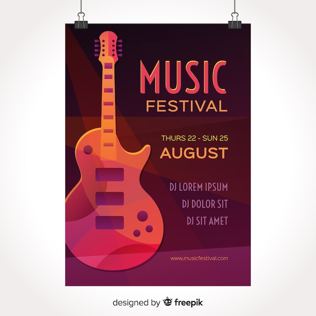 Free vector gradient illustration music festival poster