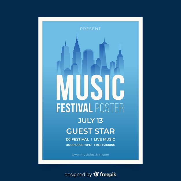 Gradient illustration music festival poster