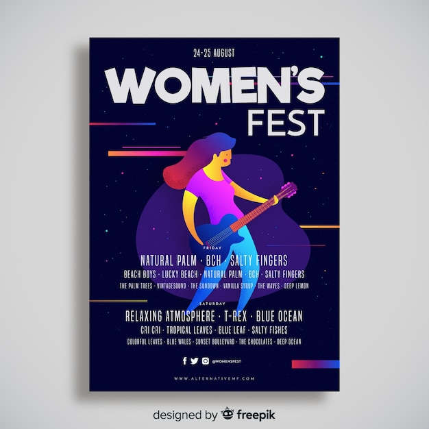 Gradient illustration music festival poster