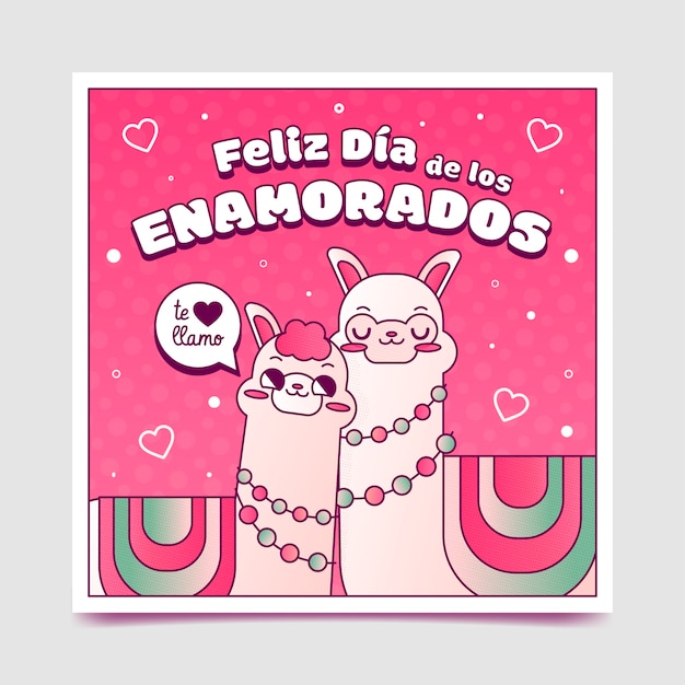 Градиентная иллюстрация счастливого дня святого валентина на испанском языке