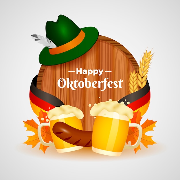 Vettore gratuito illustrazione sfumata per la celebrazione dell'oktoberfest