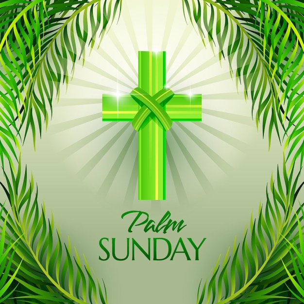 Vettore gratuito illustrazione gradiente per palm sunday.