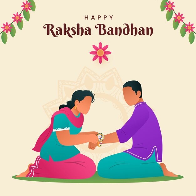 Gradient illustration for raksha bandhan celebration