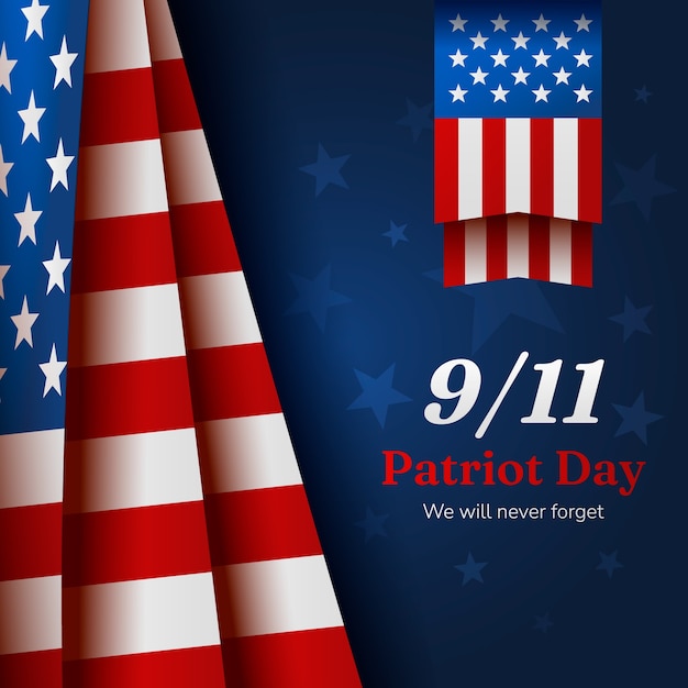 Gradient illustration for september 11 patriot day celebration