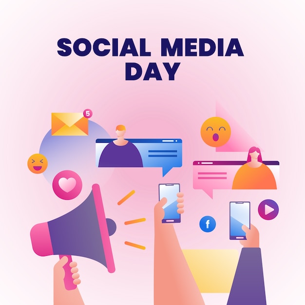 Gradient illustration for social media day