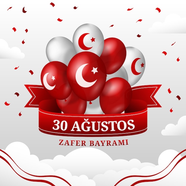 Free vector gradient illustration for turkish armed forces day celebration