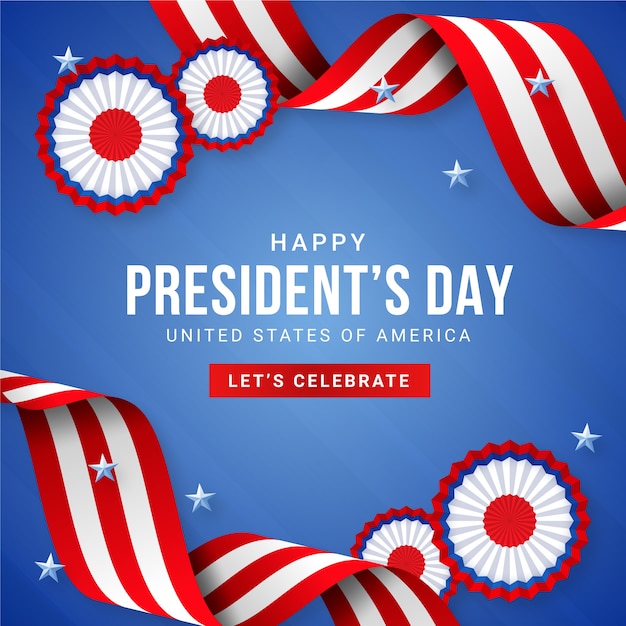 Free vector gradient illustration for usa presidents day