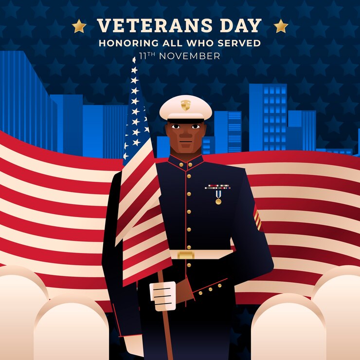 Free Vector gradient illustration for usa veterans day holiday